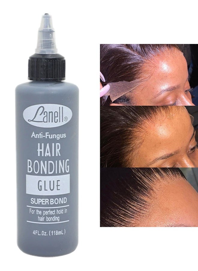 Lanell Anti-Fungus Hair Bonding Glue, Super Bond For The Perfect Hold In Hair, Bonding Hairpiece Wig Hair Extension Gel Anti Allergy, Strong Hold, Waterproof & Non-Damaging Formula, Easy Application With Precision Nozzle, 118ml - Image 1